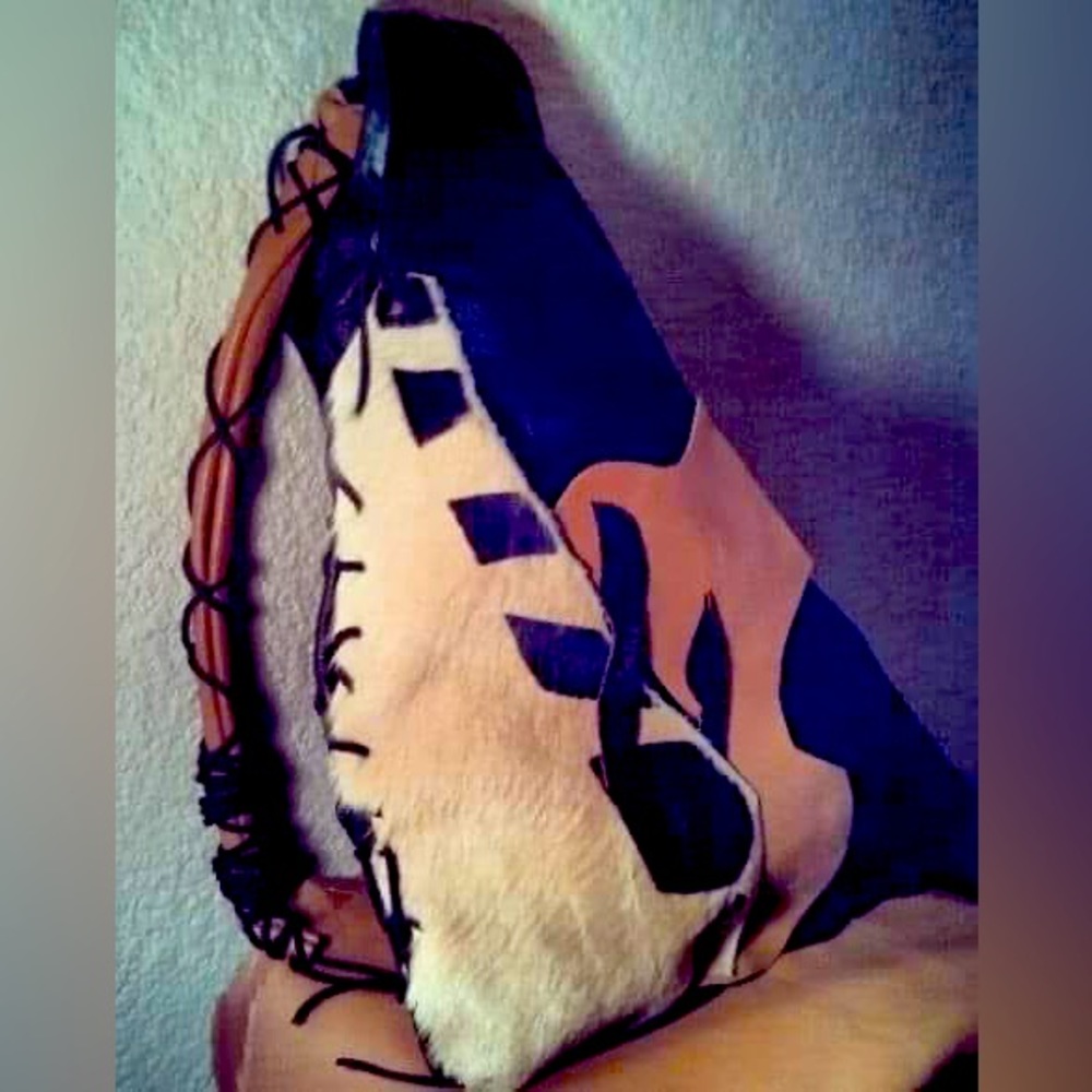 Leather shoulder bag, handmade